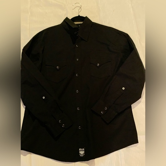 Rock 47 Men's Black Pearl Button-Up Shirt. SZ XL. - Picture 1 of 5